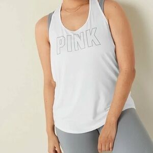 PINK Victoria's Secret White Relaxed Tank Top